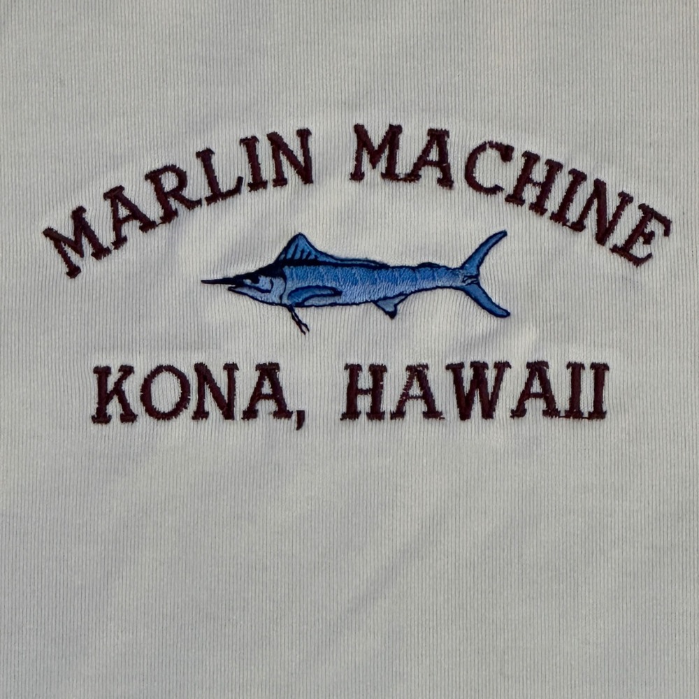 MARLIN MACHINE Kona Hawaii Mens‎ Shirt Size M Big Game Sport Fishing Magic Polo